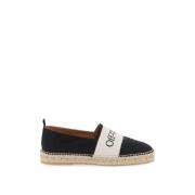 Off White Bookish Logo Linne Espadrillos Black, Herr