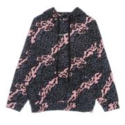 Vision OF Super Leopard Hoodie Pink/Grey Lättvikts Sweatshirt Multicol...