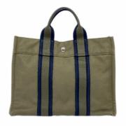 Hermès Vintage Pre-owned Canvas handvskor Green, Dam