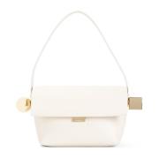 Jacquemus Ivory Round Square Örhängen Beige, Dam