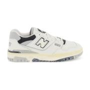 New Balance Vintage-Effekt Lädersneakers med Perforeringar White, Herr