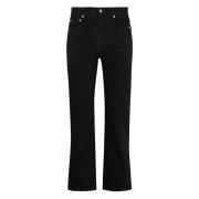 Tory Burch Flared Boot-Cut Jeans med Metaldetaljer Black, Dam