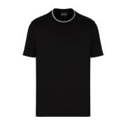 Emporio Armani Märkt Bomull T-shirt i Svart Black, Herr