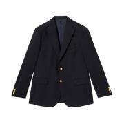 Brooks Brothers Virgin Wool Blazer med guldknappar Blue, Herr