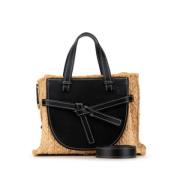 Loewe Pre-owned Pre-owned Raffia handvskor Beige, Dam