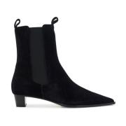 aeyde Spetsiga Chelsea ankelboots med klack Black, Dam