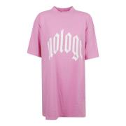 Balenciaga Oversized T-shirt i ljusrosa/vit Pink, Dam