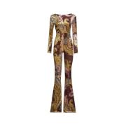 Etro Burgundy Paisley Print Jumpsuit Multicolor, Dam