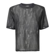 IRO Texturerad T-shirt med halvärmar Black, Dam