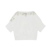 Ermanno Scervino Off White Stickad Tröja White, Dam