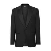 Billionaire Klassisk Blazer i Marinblå Black, Herr