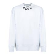 Msgm Vit Sweatshirt för Män Aw24 White, Herr