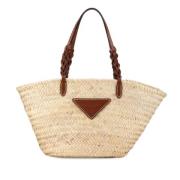 Prada Vintage Pre-owned Raffia totevskor Beige, Dam