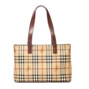 Burberry Vintage Pre-owned Belagd canvas axelremsvskor Beige, Dam