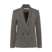 RUE de Femme Trendig rutig blazer med exklusiva knappar Gray, Dam