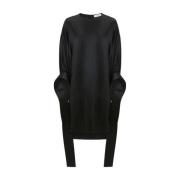 JW Anderson Satin Tab Sleeve Klänning Black, Dam