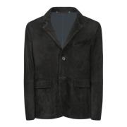 PS By Paul Smith Svart Läderblazer Elegant Stil Black, Herr