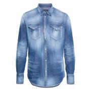 Dsquared2 Western Style Skjortor Blue, Herr