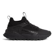 Dsquared2 Svarta platta skor Sneakers Gratis Black, Herr