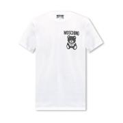 Moschino Vit T-shirt Snygg Design White, Herr