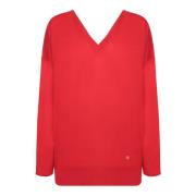 Stella McCartney Röd Ull V-ringad Tröja Red, Dam