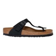 Birkenstock Svart Nubuck Sandal med Korkfotbädd Black, Dam