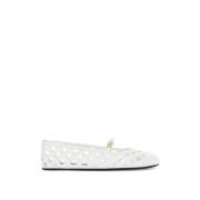 Dolce & Gabbana Perforerade läder Odette ballerinor White, Dam