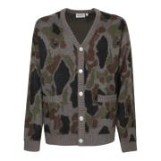 Carhartt Wip Camouflage Stickad Kofta Grå Multicolor, Herr