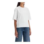 Ganni T-shirt med franskt broderi White, Dam