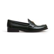 Tory Burch Mörk Everglade Klassisk Loafer Skor Green, Dam