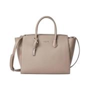 Gaëlle Paris Brun Läder Shopper Väska med Eleganta Detaljer Brown, Dam