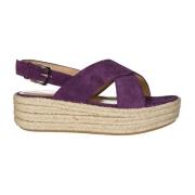 Sergio Rossi Lila Läder Espadriller för Kvinnor Purple, Dam