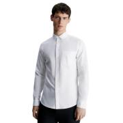 Calvin Klein Bright White Oxford Stretch Regular Fit Skjorta White, He...