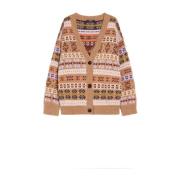 Max Mara Jacquard Cardigan med Oversized Passform Multicolor, Dam