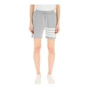 Thom Browne 4-Bar Sports Shorts med Dragsko i Midjan Gray, Dam