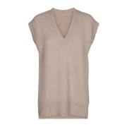 Co'Couture V-neck Knitwear Beige, Dam