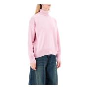 MRZ Mjuk Ull Kashmir High-Neck Pullover Pink, Dam