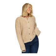 2-Biz Varm Teddy Cardigan Sand Beige, Dam