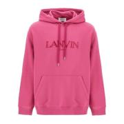 Lanvin Huvtröja med broderad logotyp Pink, Herr