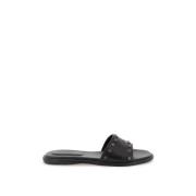 Isabel Marant Läder Vikee Slides med Metallnitar Black, Dam