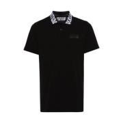 Versace Jeans Couture Logo Print Polo T-shirt Svart/Vit Black, Herr