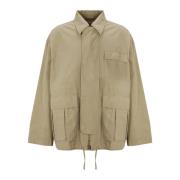 Acne Studios Beige Förstärkt Bomullsjacka Beige, Herr