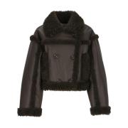 Stand Studio Faux Fur Shearling Jackor Brown, Dam