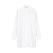 Maison Margiela Vit Bomullsskjorta med Broderad Logotyp White, Dam