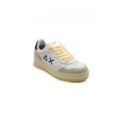 Sun68 Vita lädersneakers Big Basket stil White, Herr