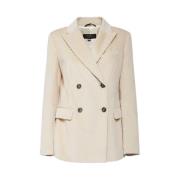 Max Mara Weekend Sammet Peak Revers Blazer Beige, Dam