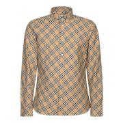 Burberry Beige Tartan Skjorta Klassisk Stil Beige, Herr