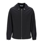 Salvatore Ferragamo Gancini Mönstrad Nylon Windbreaker Jacka Black, He...