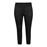 Kaffe Curve Svart Djup Chino Byxor Black, Dam