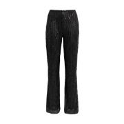 Weili Zheng Paljett Flare Casual Byxor Black, Dam